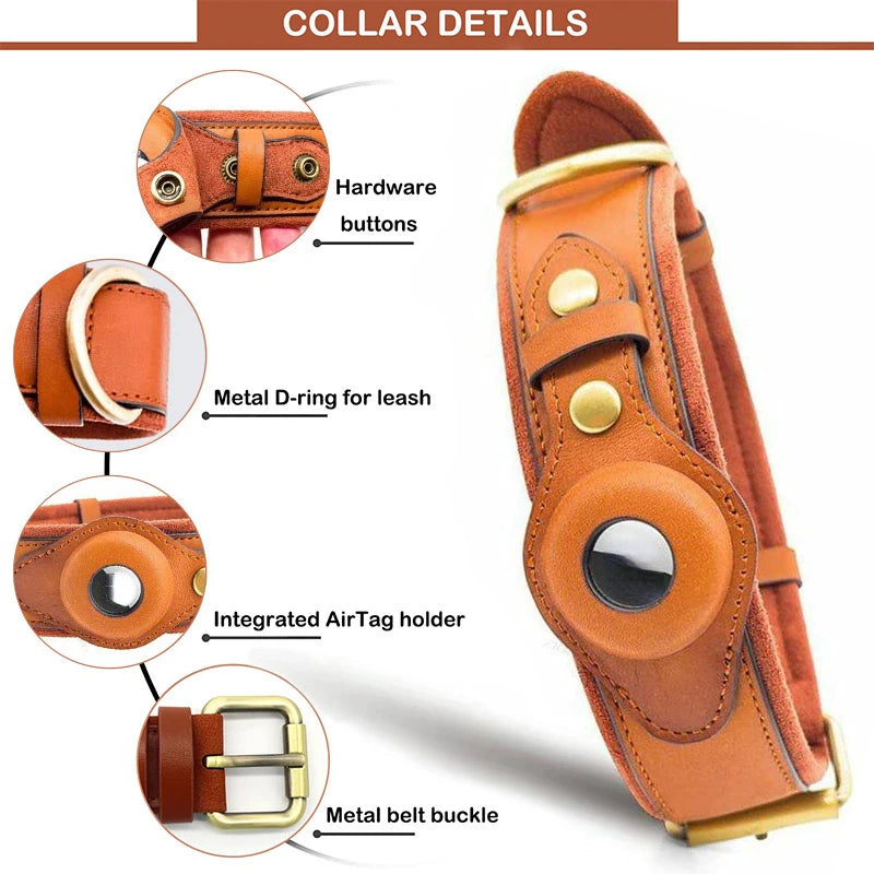 Hank's Airtag Collar Brown